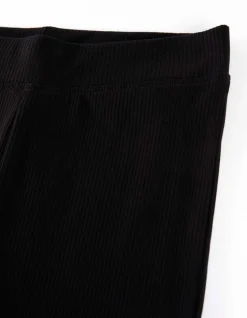 Broek Met Uitlopende Pijpen - Geribde Structuur