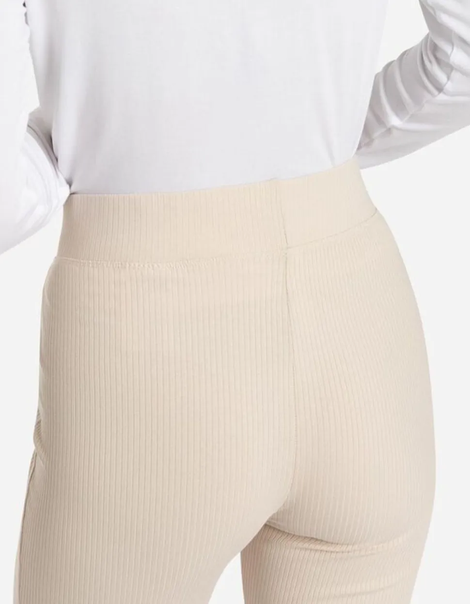 Broek Met Uitlopende Pijpen - Geribde Structuur