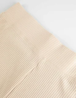Broek Met Uitlopende Pijpen - Geribde Structuur