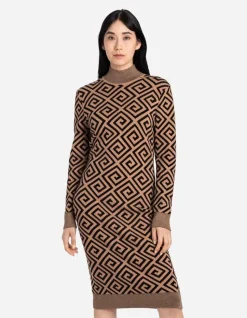 Gebreide Jurk - Print All-Over