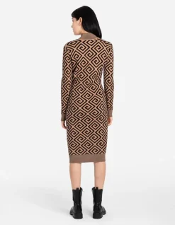 Gebreide Jurk - Print All-Over