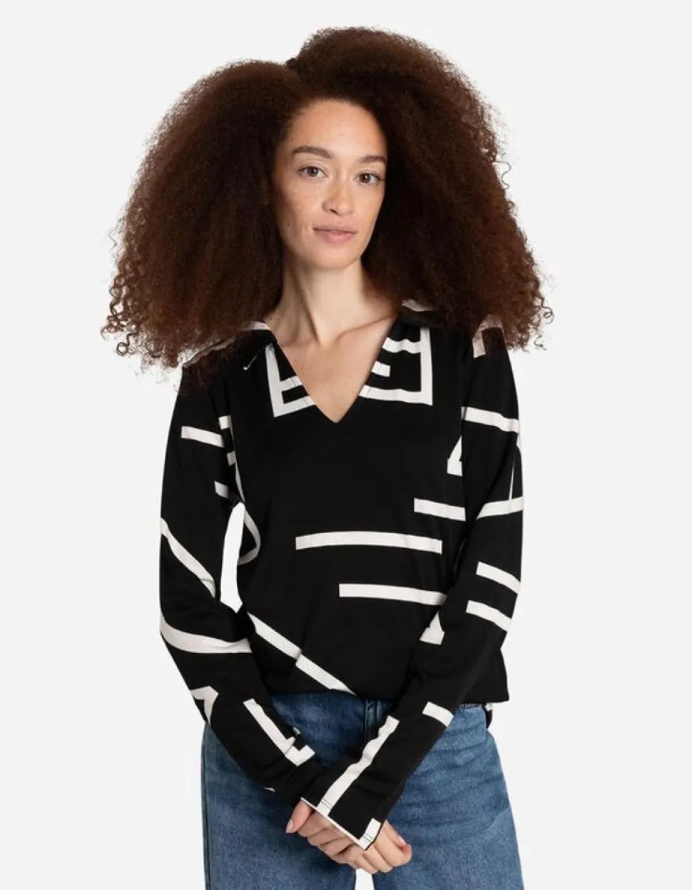 Overhemdblouse - V-Hals