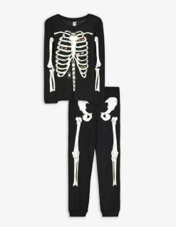 Pyjamaset Bestaande Uit Shirt Met Lange Mouwen En Broek - Gloeit In Het Donker
