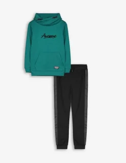 Set Uit Hoodie En Broek - Tekstprint